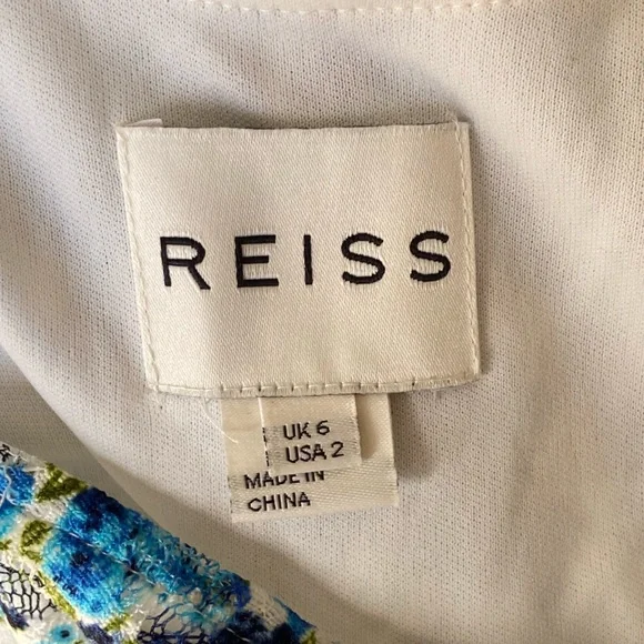 Reiss Rachel Floral Print Bodycon Dress Sz 2 - Picture 15 of 16